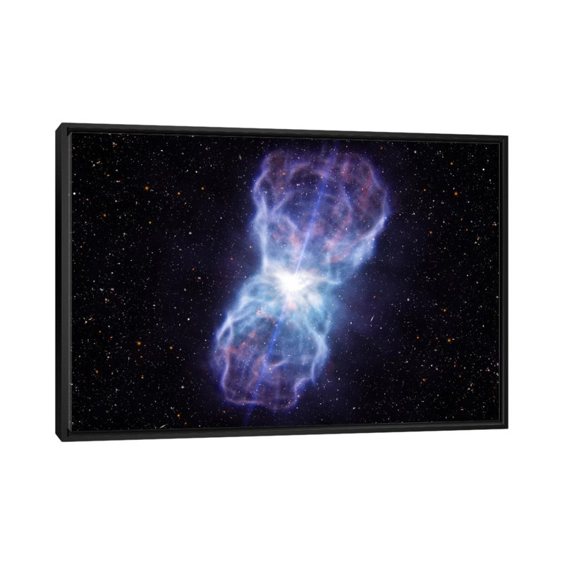 « hole explosion », impression sur toile, H 18 po x l 26 po x P 1,5 po, Toile avec cadre noir, Pas de tapis