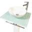 Lavabo de salle de bain ovale à piédestal haut avec robinet et bonde 35 po QieRao