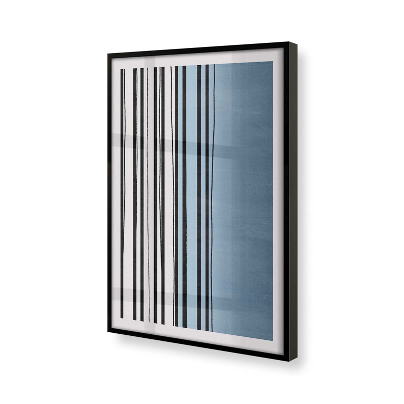 Twilight Stripes v1, Papier avec cadre simple noir satiné, H 15 po x l 12 po x P 1,25 po