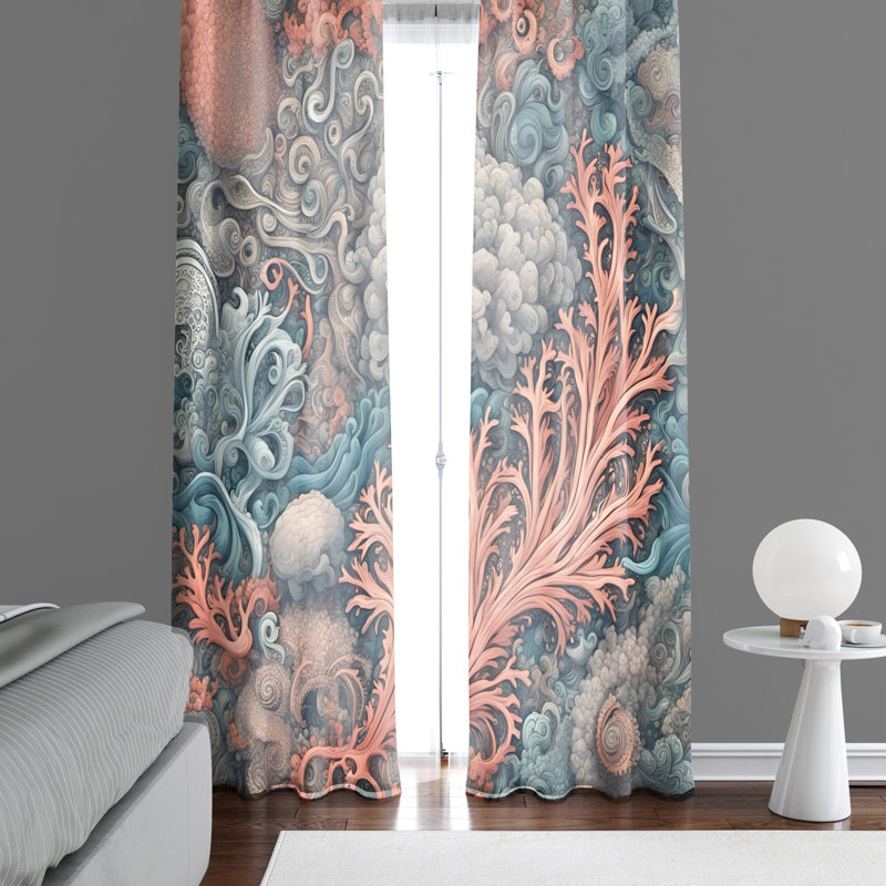 Paire de rideaux semi-transparents en polyester Chantrell, L 40 po x L 52 po