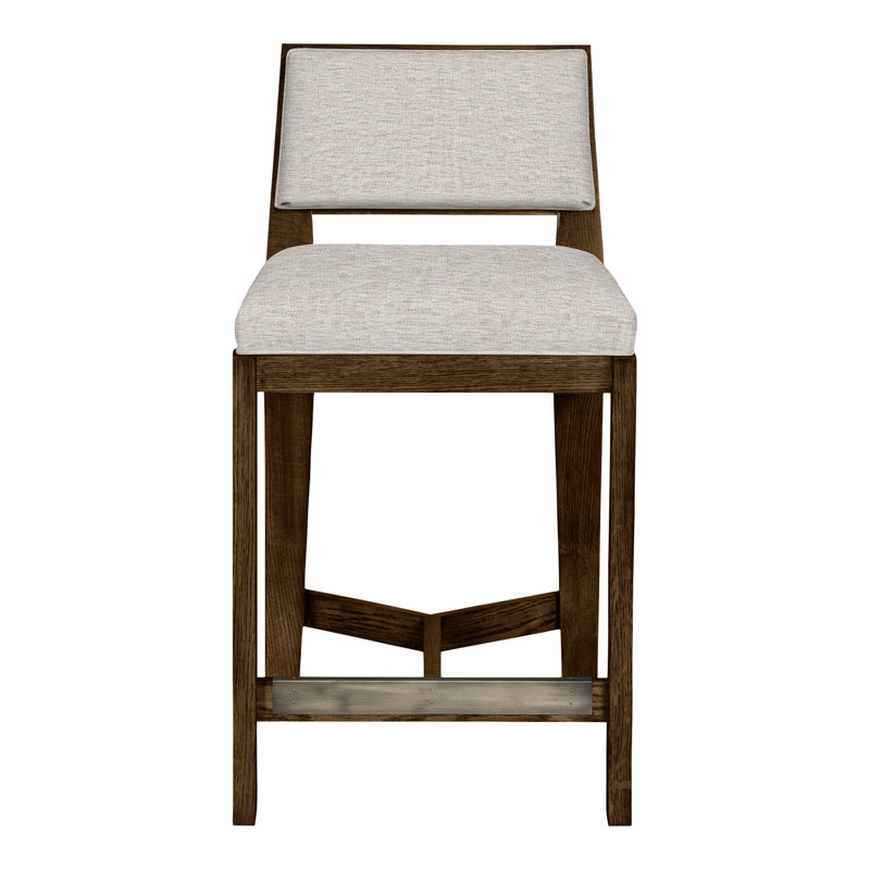 Scoville By Thom Filicia Upholstered Counter Stool with Solid Wood Frame, La Havane, Impala lin
