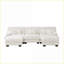 Canapé modulaire en U avec 2 repose-pieds modulaires pour le salon | Chenille | Blanc neige-1491370372