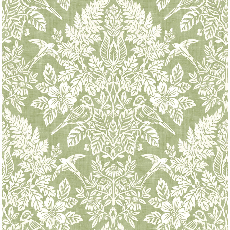 Papier peint damas Finch, Bleu