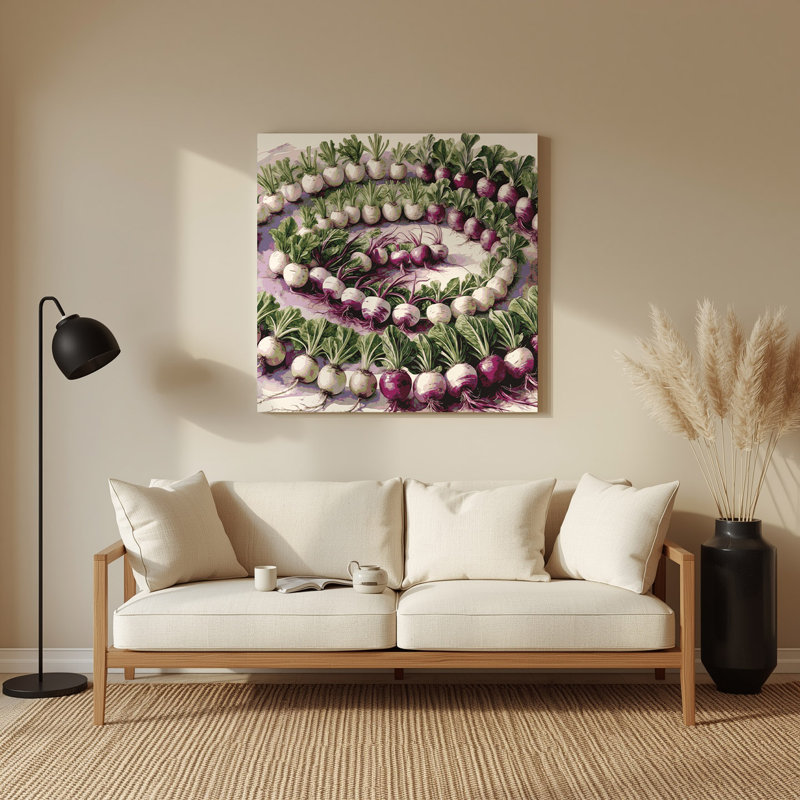 Légumes, navets, art mural en métal beige, H 12 po x l 12 po