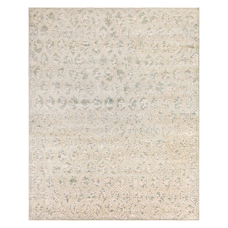 Hand Knotted Animal Print Area Rug, Rectangle 10' x 14'