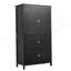 Armoire de rangement pour salle de bain, armoire avec deux portes et tiroirs, tablette réglable, panneau de fibres à densité moyenne-1350391926