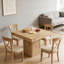 Table de salle à manger carrée avec finition en bois naturel et base piédestal (4 sièges)