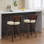 Tabouret de bar pivotant en polyuréthane beige Mid Mid Modern
