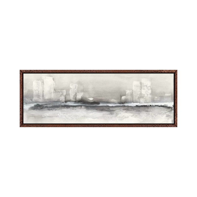 City Essence II by Chris Paschke - Panoramic Painting on Canvas, Classic Brown Wood Framed, 121.92 cm H x 40.64 cm W