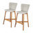Outdoor Bar Stool Set Of 2 With Teak-Finish Acacia Wood And Light Grey Wicker For Durable, Ergonomic Seating.-205069218