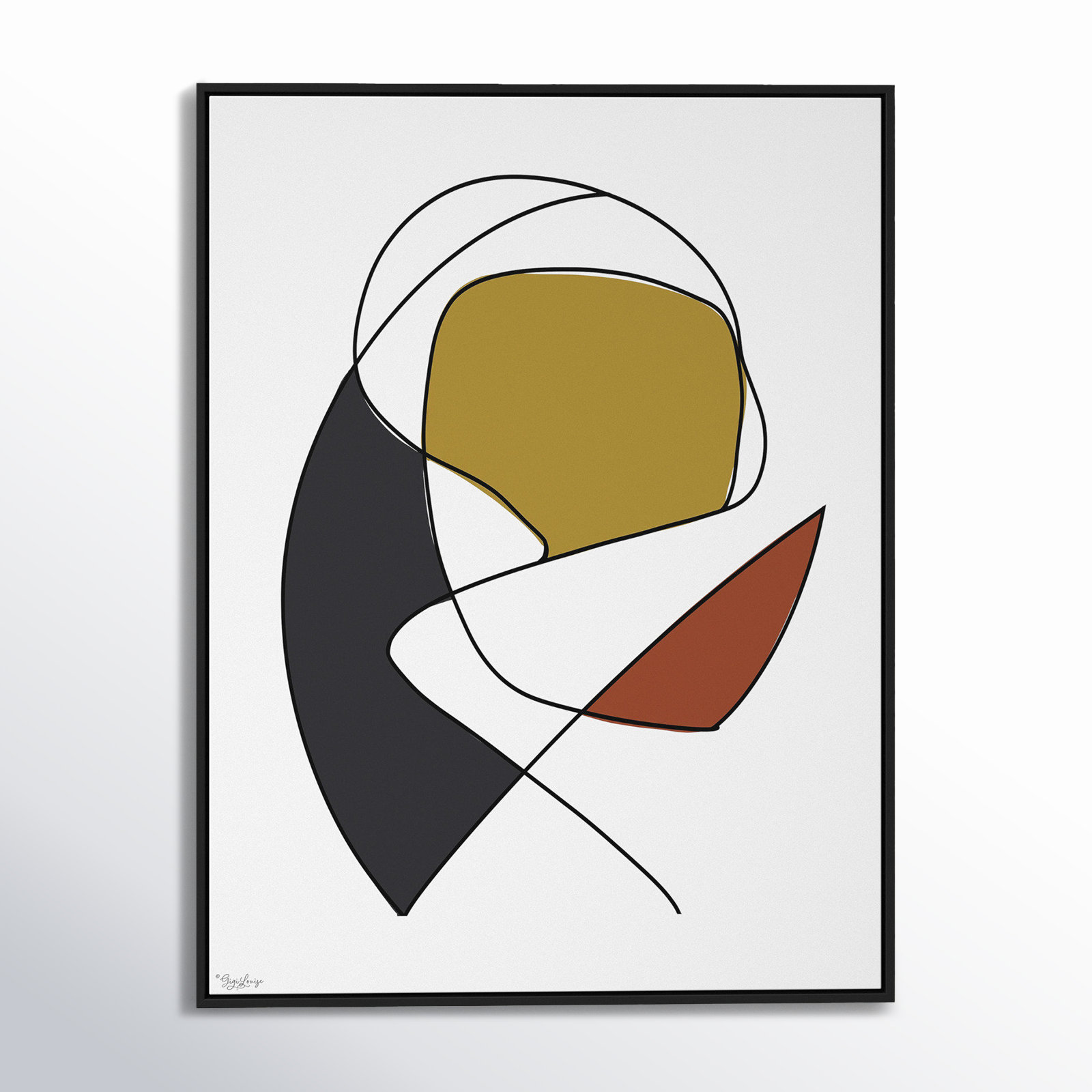 Paige "Abstract Tribeca 3" Print, Black, 41.5" H x 31.5" W x 2" D