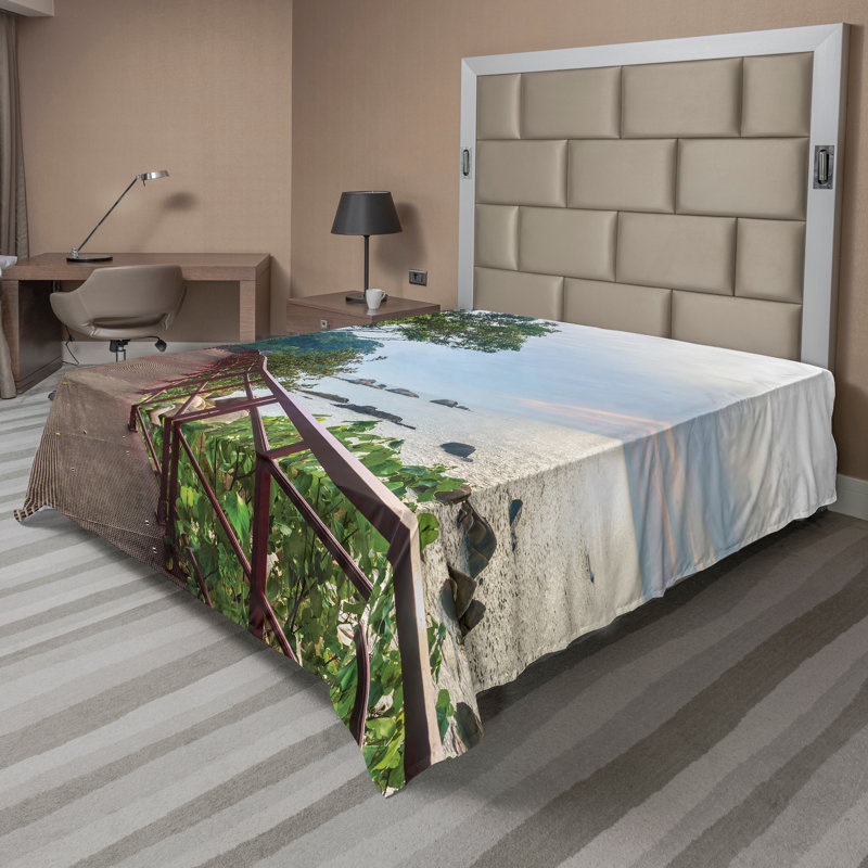 Drap-housse Ambesonne Nature, Drap plat pour très grand lit californien