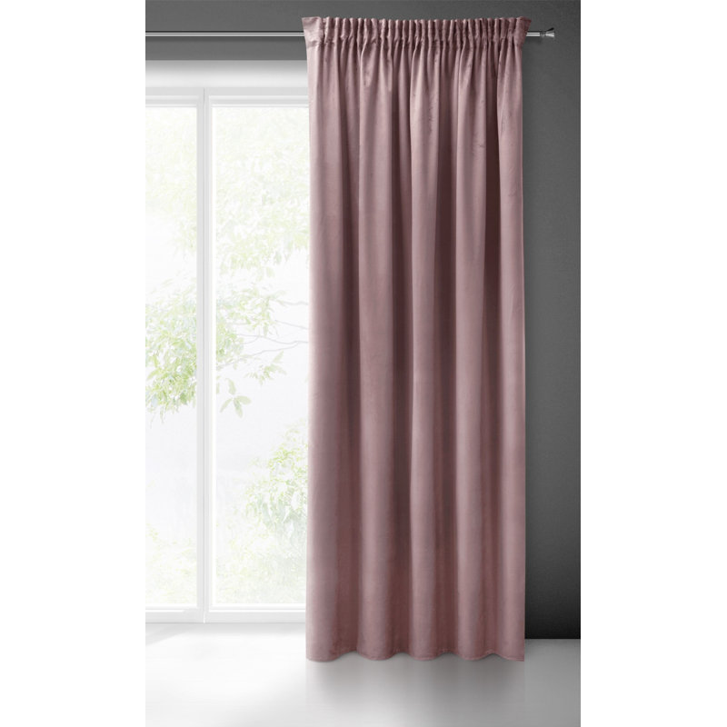 Slot Top Blackout Thermal Single Curtain, Pink