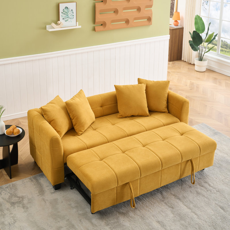 77.9-Inch Foldable Multi-Functional Three-Seater Velvet Sofa, Which Can Be Pulled Out And Converted Into A Bed, Is Suitable For Use In Bedrooms And Living Rooms.
