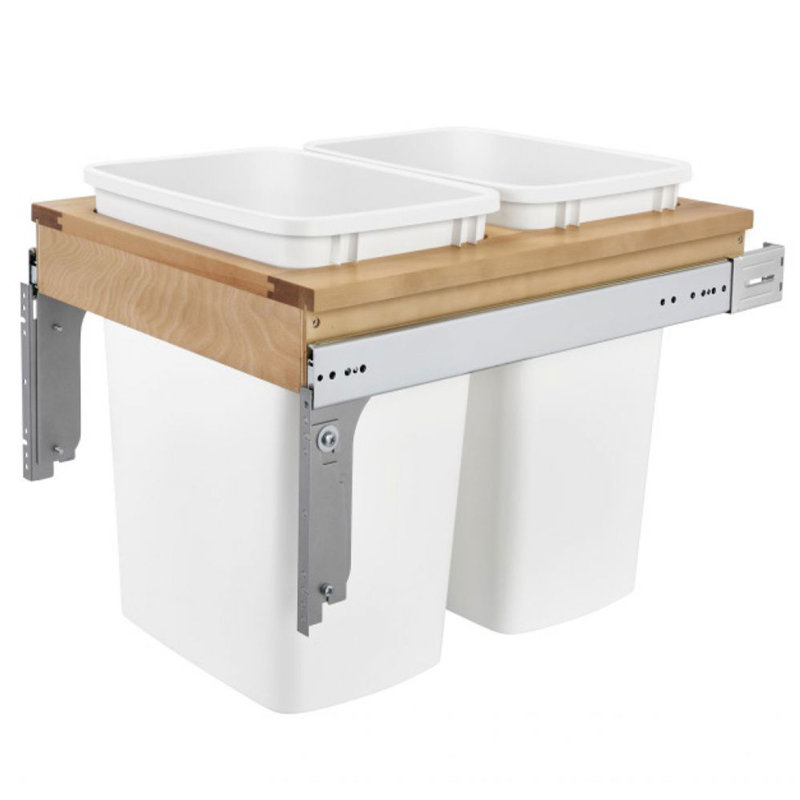 Poubelle escamotable en bois Rev-A-Shelf , L 17,75 po, Double
