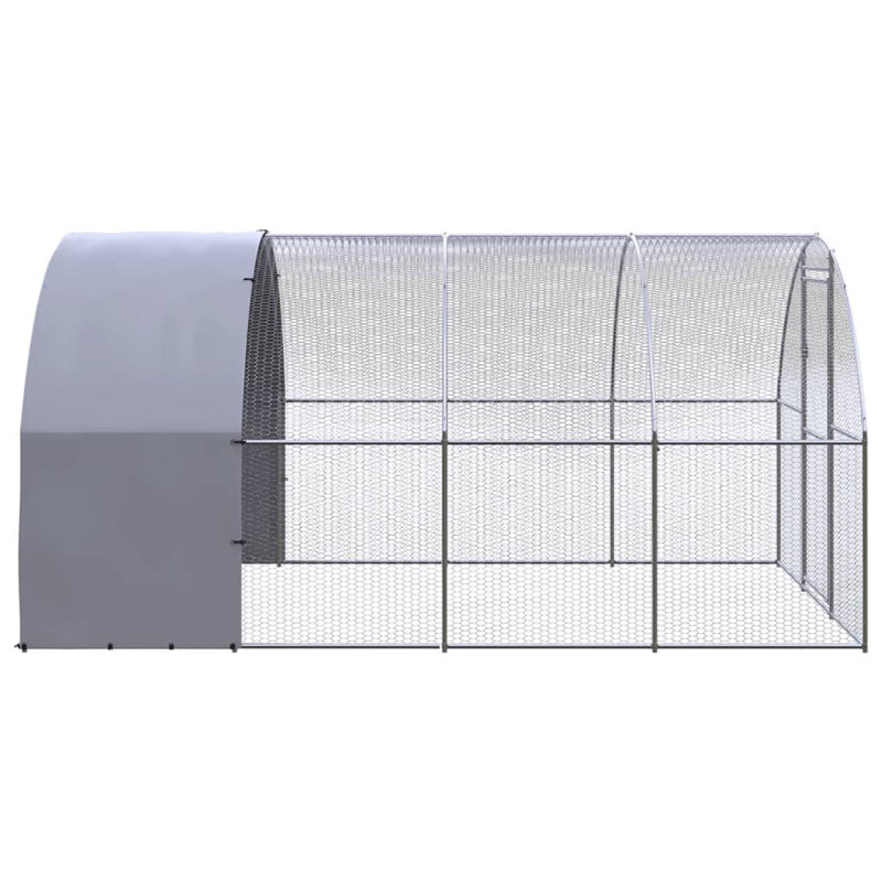 Cage à poulet résistante aux intempéries, H 78,7 po x l 118,1 po x L 157,4 po, gris