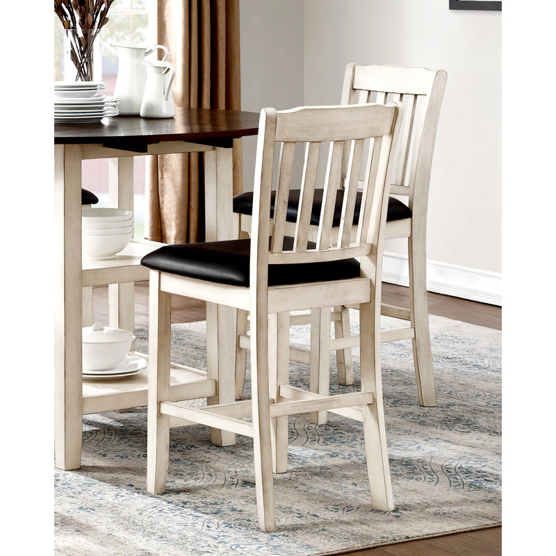 Ensemble de table 5 pièces à hauteur de comptoir avec 2 tablettes inférieures et 4 chaises