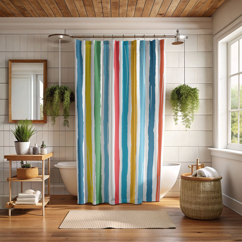 Rideau de douche 66 - Vivid Print, H 74 po x l 71 po