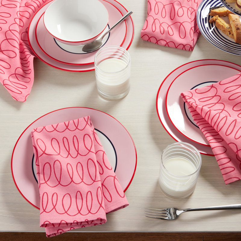Loop And Dot 100% Cotton Square, Pink Blush