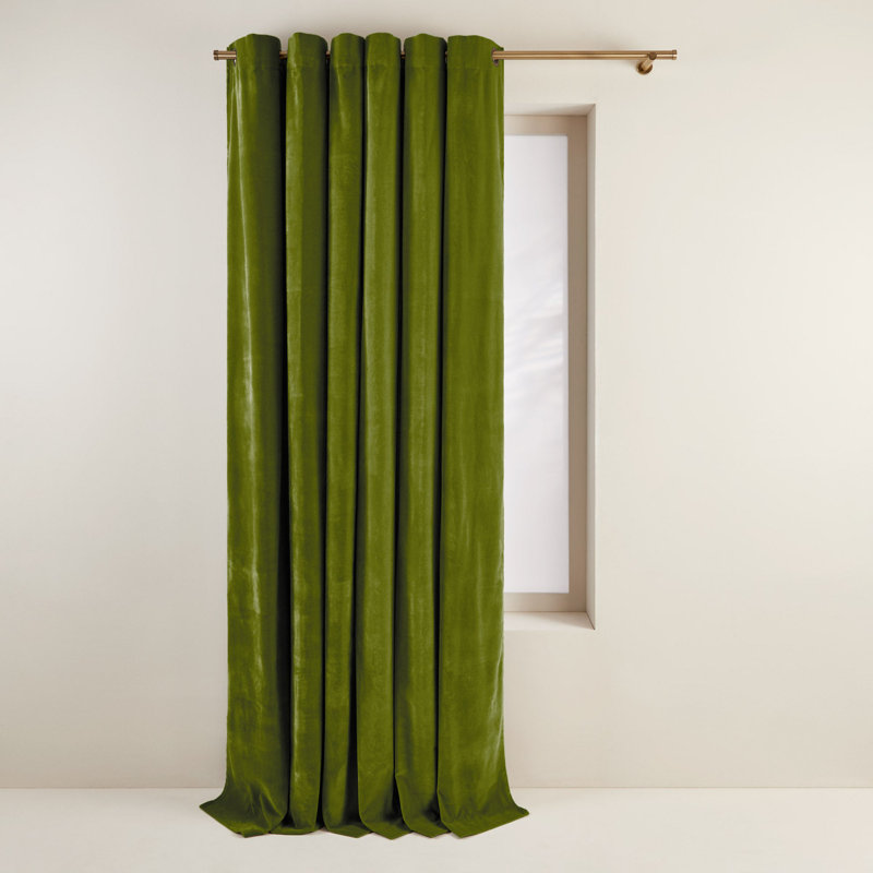 Dario Room Darkening Curtain Single Panel, Green, 137 x 280cm