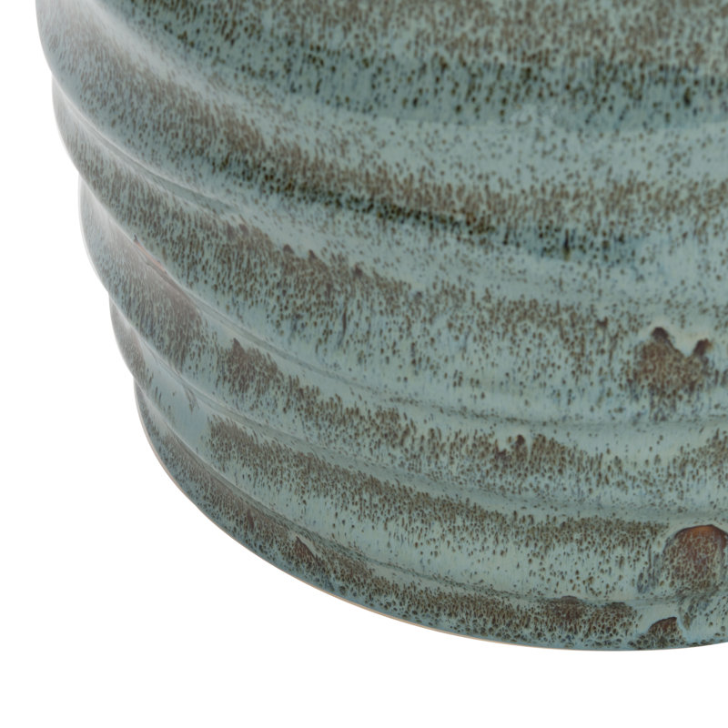 Hillsboro Ceramic Accent Stool, Blue Green