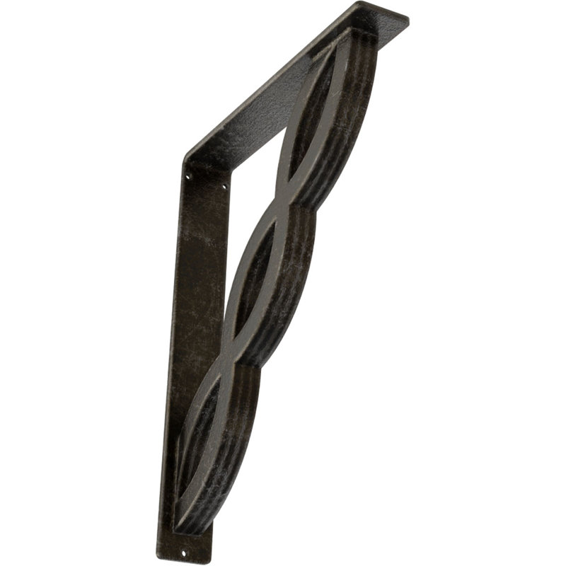 Support en fer forgé, Argenté antique chaleureux, H 15 po x l 2 po x P 12 po