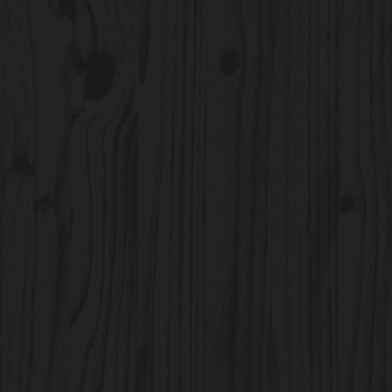 Leyte Solid Wood Bed, Black, European Single (90 x 200 cm)