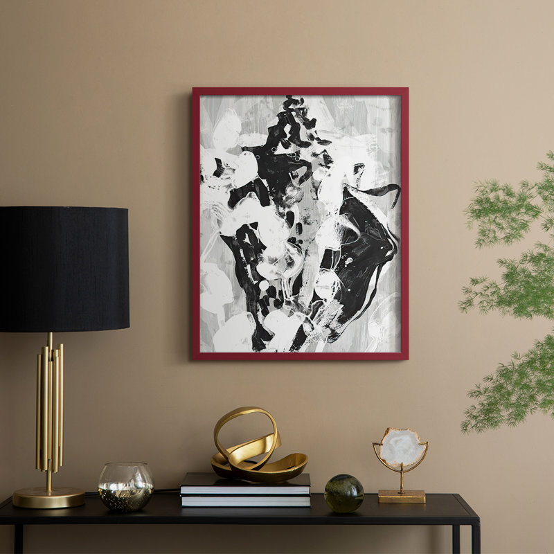 «Ocean Inkblot I», reproduction encadrée - bois massif, H 30 po x l 24 po, Rouge
