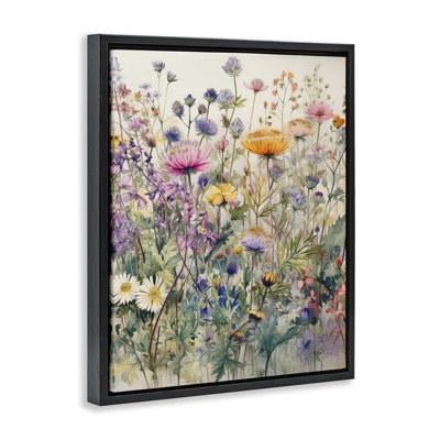 Mixed Wild Flowers  Framed Floater Canvas Wall Art by Ryley