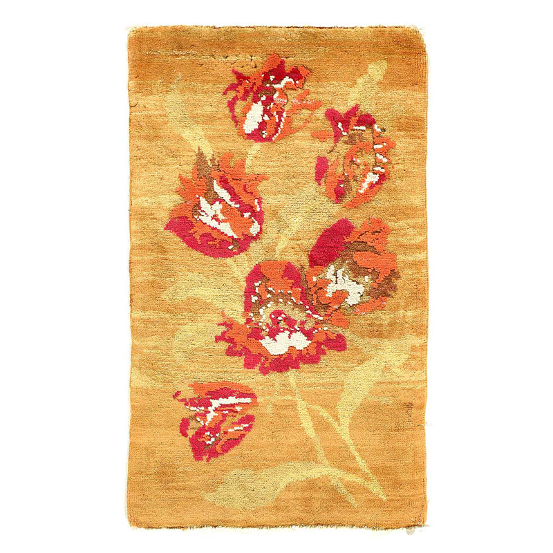 Tapis Tabatian fin noué à la main 2 pi x 3 pi 5 po