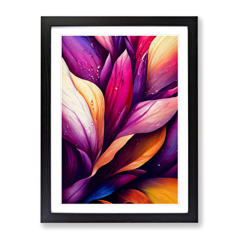 Vibrant Flowers No.5 - Framed Print, Black Framed, 64cm H x 46cm W x 2cm D