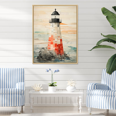Lumière blanche et rouge encadrée sur toile