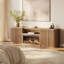 Meuble télé incurvé Westmont de 102 po avec foyer de 36 po de couleur camel-1683341743