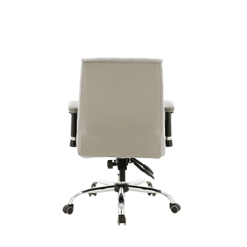 Fauteuil de conférence ergonomique en similicuir, Gris orage