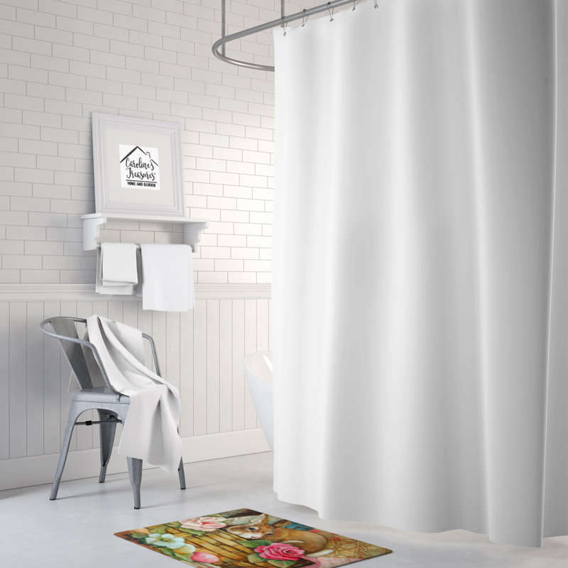 Tapis pour salle de bain en mousse à mémoire de lapin pâques de couleur lapin