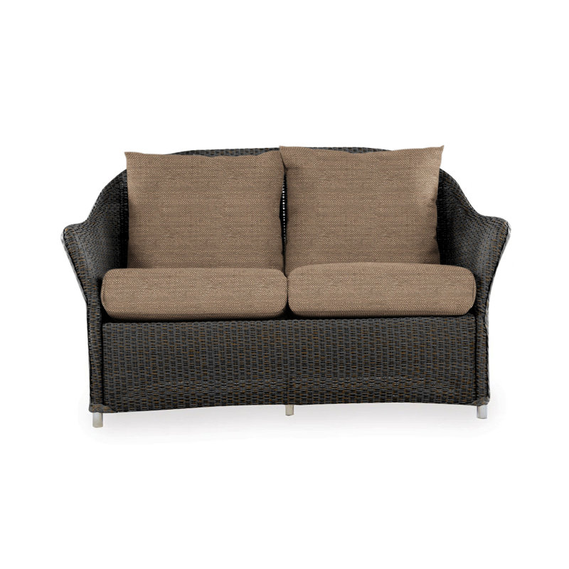 Weekend Retreat Outdoor 2 - Seat Loveseat, Canvas Black Sunbrella® Canvas, Mink