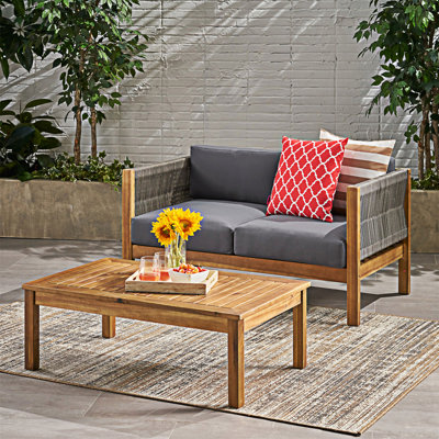 Ensemble de conversation avec coussin en bois