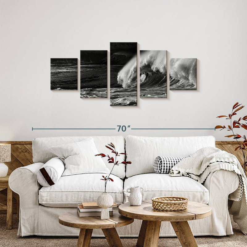 Océan tempête, H 24 po x l 55 po