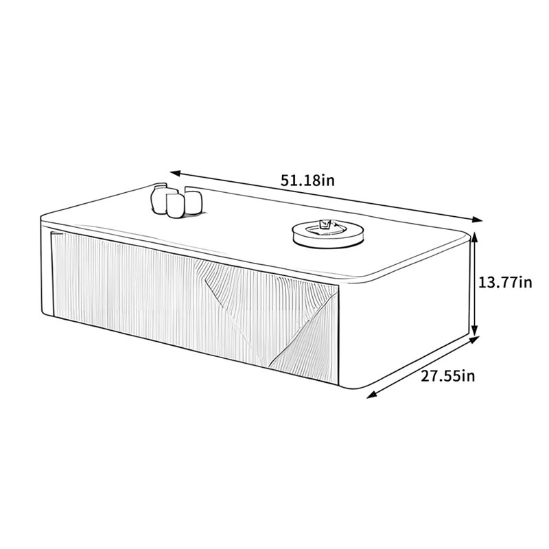 Cream Style Small Space Coffee Table with Rounded