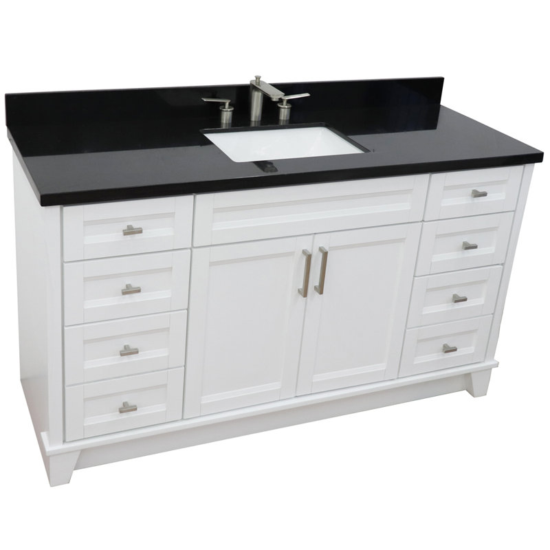 Ensemble de meuble-lavabo simple 61 po Denzell, Noir galaxie