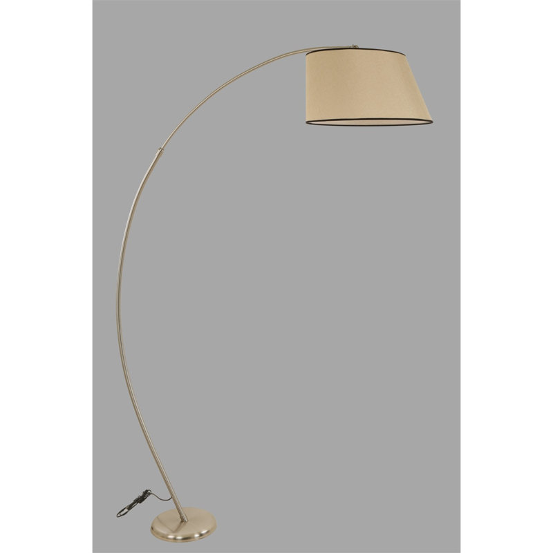 Lampe sur pied arquée 73 po Daulton, Osier, Bronze