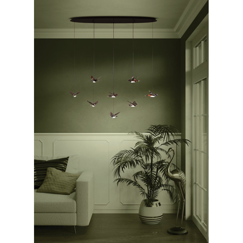 Luminaire suspendu 3 lumières à DEL 3CCT 46 pouces Tama,  Noir 