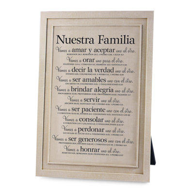 Gevonte Tabletop Decor Word Study Nuestra Famila