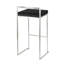 Tabouret de bar empilable contemporain avec coussin en velours noir et structure en acier inoxydable - Paquet de 2