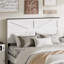 Structure de lit double avec tête de lit, plateforme en bois, conception silencieuse, aucun sommier requis, assemblage facile, grand rangement sous le lit, blanc-1797517438
