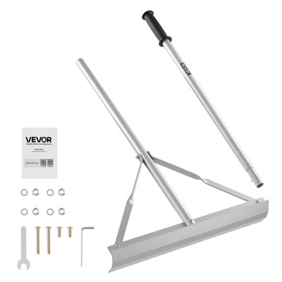 Landscape Rake, 60 inch Handle 20 inch Wide Head, Large Heavy Duty Aluminum Landscaping Level, Asphalt Rake Tool for Asphalt & Land Leveling, Concrete Paving, Sand Flattening, No Teeth