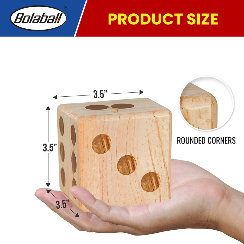 Ensemble de dés Bolaball Giant, H 3,5 po x l 3,5 po x p 3,5 po, Brun