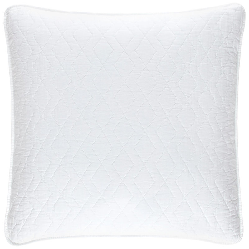 Birdie Quilted Sham, White, Euro