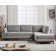 Bridgeview 109.8" Wide Chenille Fabric Cushion Back Upholstered L-Shaped Sectional Solid Wood Frame