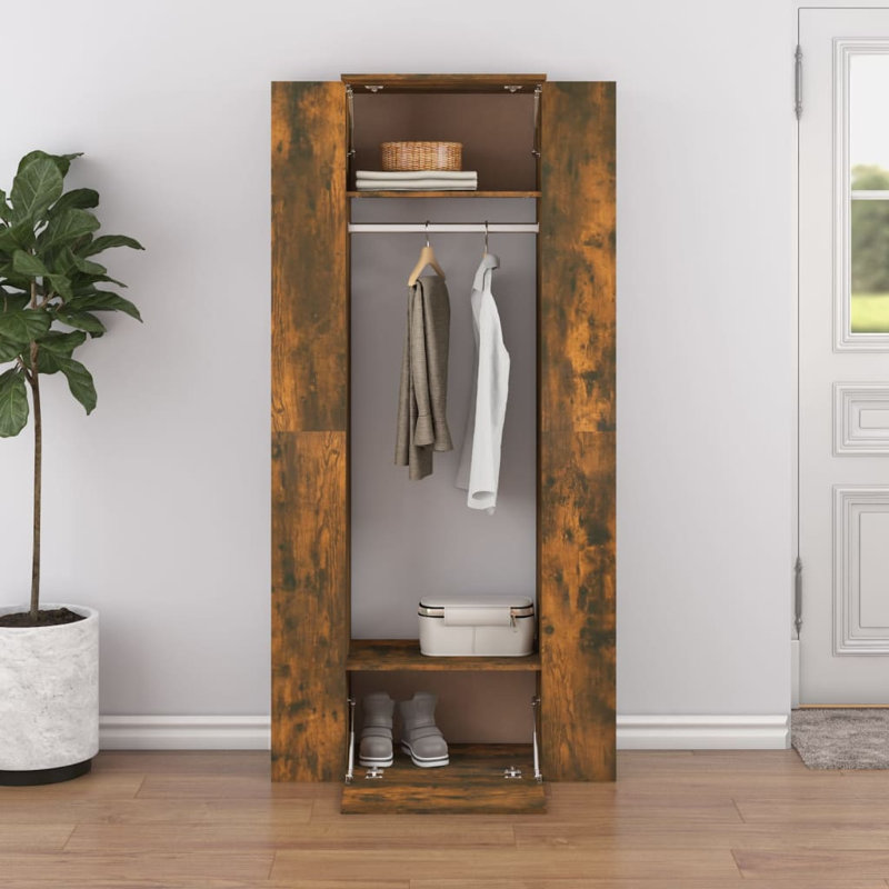 Lento 97.5cm Clothes Storage System, Smoked Oak